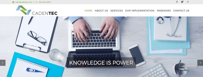 CadenTEC.com website homepage - a company dedicated to bridging the gap between healthcare and IT