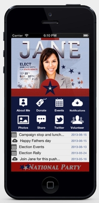 Homepage of Tinycandidate, a dedicated app for political campaigns