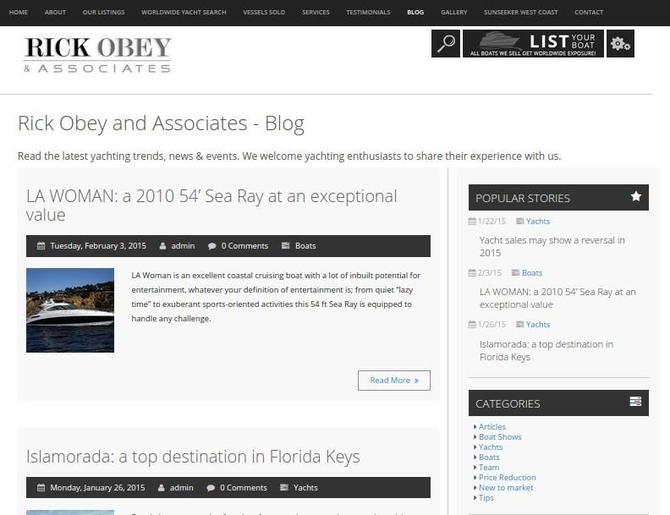 The brand new blog page on Rick Obey & Associates