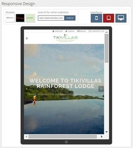 Checking Tikivillas on our responsive design checking tool - tablet display