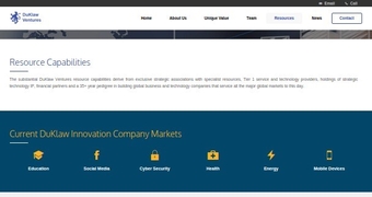 DuKlaw Ventures website: Resources page, screenshot
