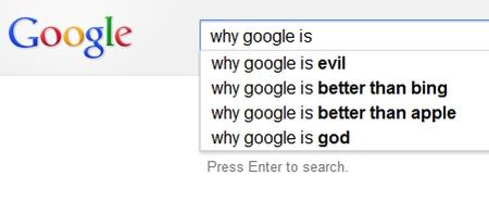 Why Google is...God? - example of search suggestions