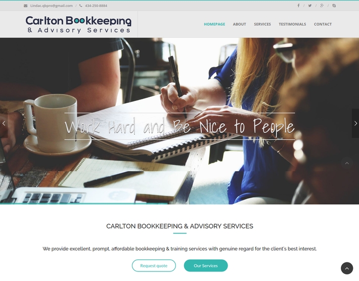 The new website for Carlton Bookkeeping & Advisory Services is a great
online medium for bookkeeping & training services with genuine regard for the client’s best interest