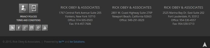 Rick Obey & Associates re-designed footer