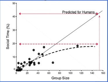 Social time as a function of group size