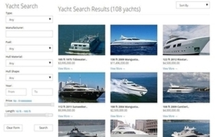 Yacht Search page on Rick Obey & Associates website